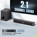 Mivi Fort Sonic 150 Soundbar, 2.1 Channel, Multi-Input & EQ Modes, BT v5.1 150 W Bluetooth Soundbar (Black, Silver, 2.1 Channel)