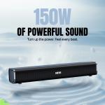 Mivi Fort Sonic 150 Soundbar, 2.1 Channel, Multi-Input & EQ Modes, BT v5.1 150 W Bluetooth Soundbar (Black, Silver, 2.1 Channel)