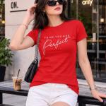 METRONAUT Printed Women Round Neck Cotton Blend Red T-Shirt